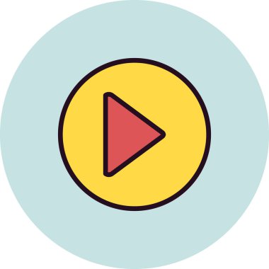 çalma düğmesi simgesi, vektör illüstrasyonu