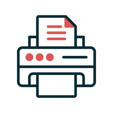 Yazıcı ekipmanı simgesi, vektör illüstrasyonu