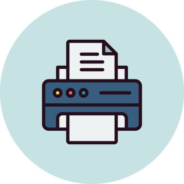 Yazıcı ekipmanı simgesi, vektör illüstrasyonu