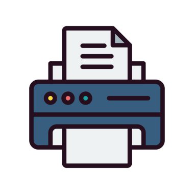 Yazıcı ekipmanı simgesi, vektör illüstrasyonu