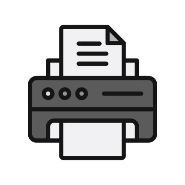 Yazıcı ekipmanı simgesi, vektör illüstrasyonu