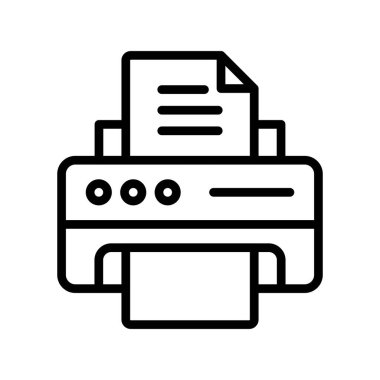 Yazıcı ekipmanı simgesi, vektör illüstrasyonu