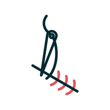 Balık kancası ikonu. Beyaz arkaplanda izole edilmiş web tasarımı için iğne vektör çizimi sembolü