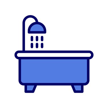 Küvet simgesi, vektör illüstrasyonu 