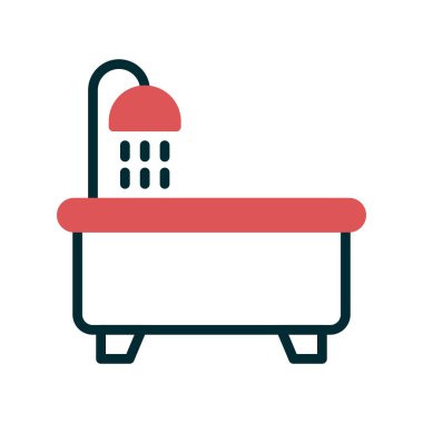 Küvet simgesi, vektör illüstrasyonu 