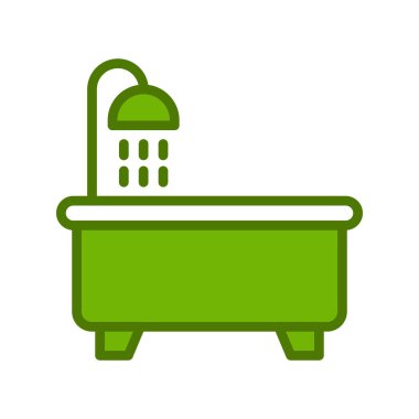 Küvet simgesi, vektör illüstrasyonu 