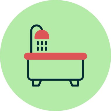 Küvet simgesi, vektör illüstrasyonu 