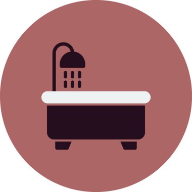 Küvet simgesi, vektör illüstrasyonu 