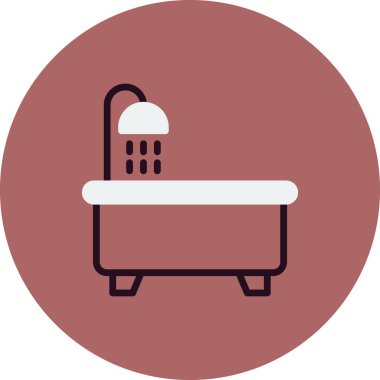 Küvet simgesi, vektör illüstrasyonu 