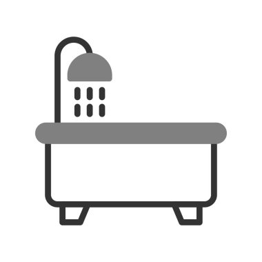 Küvet simgesi, vektör illüstrasyonu 