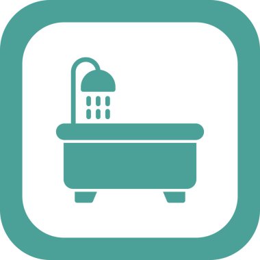 Küvet simgesi, vektör illüstrasyonu 