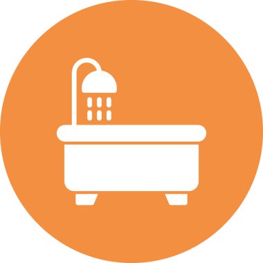 Küvet simgesi, vektör illüstrasyonu 