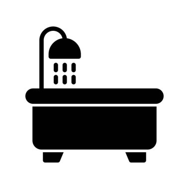 Küvet simgesi, vektör illüstrasyonu 