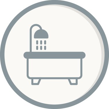 Küvet simgesi, vektör illüstrasyonu 