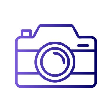 Kamera simgesi vektörü. düz biçim.