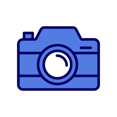 Kamera simgesi vektörü. düz biçim.