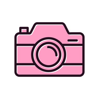 Kamera simgesi vektörü. düz biçim.