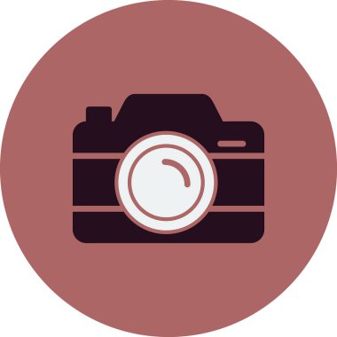 Kamera simgesi vektörü. düz biçim.