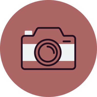 Kamera simgesi vektörü. düz biçim.