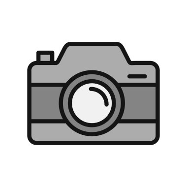 Kamera simgesi vektörü. düz biçim.