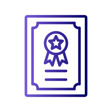 Sertifika vektör simgesi modern basit illüstrasyon 