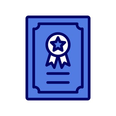 Sertifika vektör simgesi modern basit illüstrasyon 