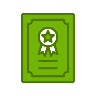Sertifika vektör simgesi modern basit illüstrasyon 