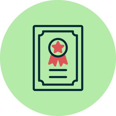 Sertifika vektör simgesi modern basit illüstrasyon 