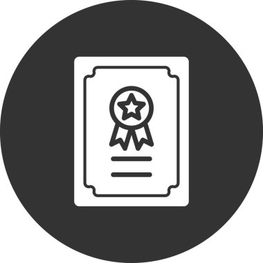 Sertifika vektör simgesi modern basit illüstrasyon 