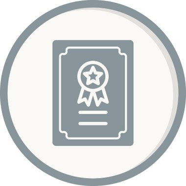 Sertifika vektör simgesi modern basit illüstrasyon 
