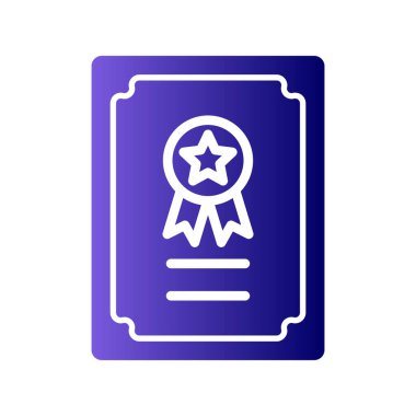 Sertifika vektör simgesi modern basit illüstrasyon 