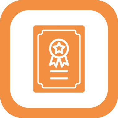 Sertifika vektör simgesi modern basit illüstrasyon 