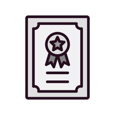 Sertifika vektör simgesi modern basit illüstrasyon 