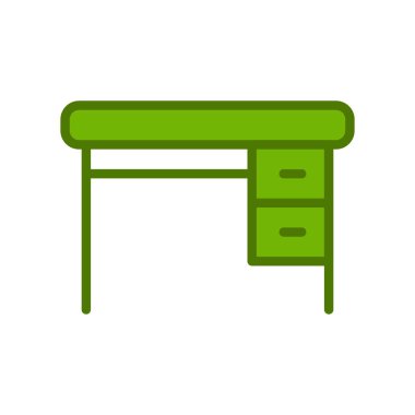 çekmeceli düz vektör simgesi olan masa