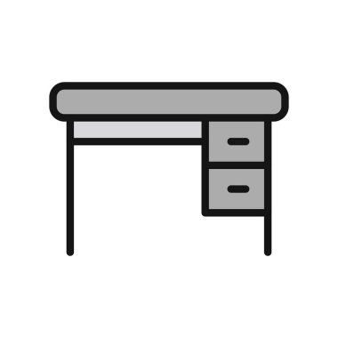çekmeceli düz vektör simgesi olan masa