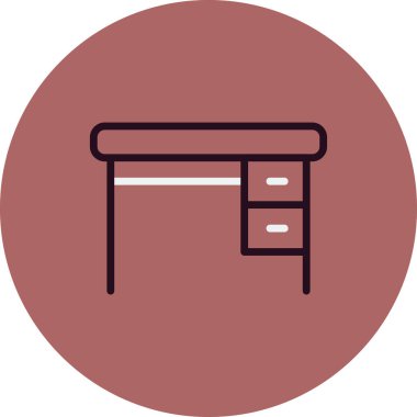 çekmeceli düz vektör simgesi olan masa