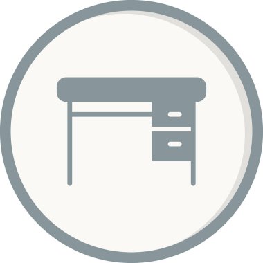 çekmeceli düz vektör simgesi olan masa