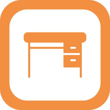 çekmeceli düz vektör simgesi olan masa