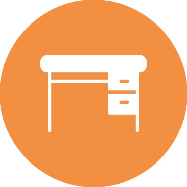 çekmeceli düz vektör simgesi olan masa