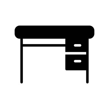 çekmeceli düz vektör simgesi olan masa