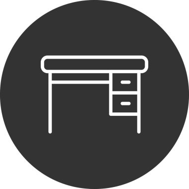 çekmeceli düz vektör simgesi olan masa