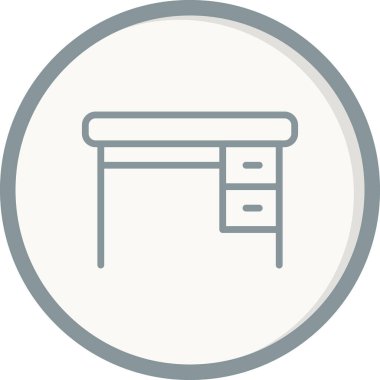 çekmeceli düz vektör simgesi olan masa