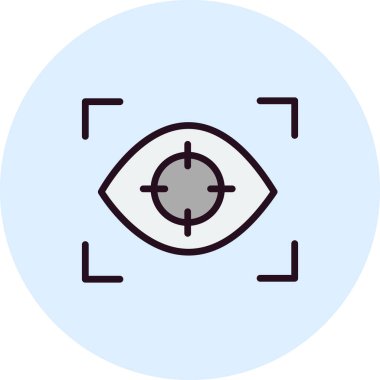 Göz izleme simgesi işareti, ağ ve mobil için vektör illüstrasyonu 