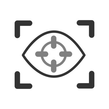 Göz izleme simgesi işareti, ağ ve mobil için vektör illüstrasyonu 