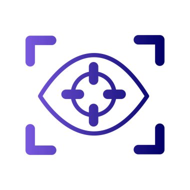 Göz izleme simgesi işareti, ağ ve mobil için vektör illüstrasyonu 