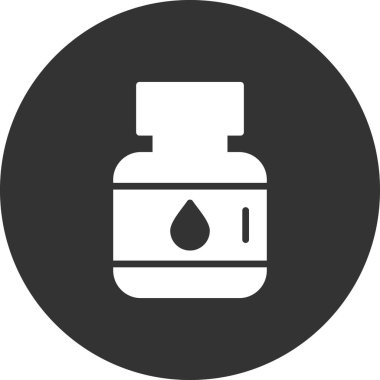 mürekkep kavanozu simgesi, vektör illüstrasyonu