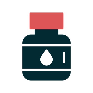 mürekkep kavanozu simgesi, vektör illüstrasyonu