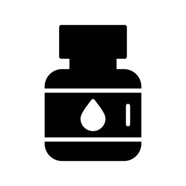 mürekkep kavanozu simgesi, vektör illüstrasyonu