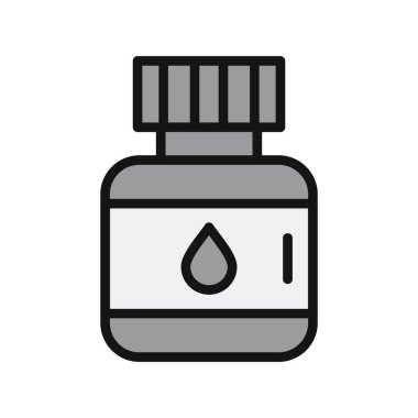 mürekkep kavanozu simgesi, vektör illüstrasyonu