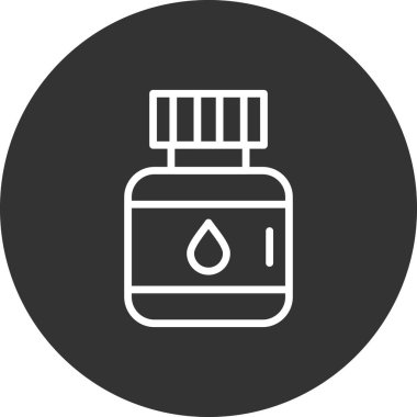 mürekkep kavanozu simgesi, vektör illüstrasyonu